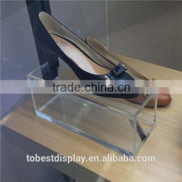 clear single wholesale custom acrylic shoe display stand/shoe rack display/acrylic shoe display