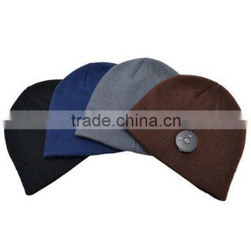 100% cotton beanie hat with bluetooth function