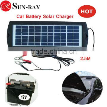 12V 3W Poly Silicon solar car charger for Cars,Trucks,Boat,Motorcycle with ce rohs