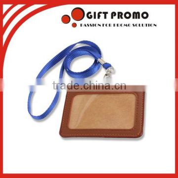 Leather Badge Holder With Lanyard