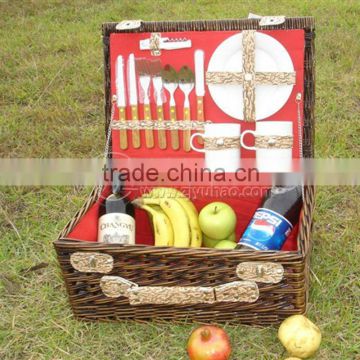 2012 Newest Willow Pink Picnic Basket For Two Persons