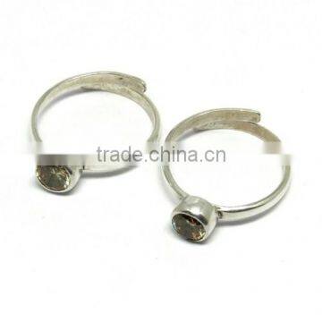 Summer Beauty !! Brown CZ 925 Sterling Silver Toe Ring, 925 Silver Jewelry, Wholesale Gemstone Toe Rings photo-4