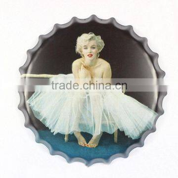 40cm movie star beer cap vintage tin signs