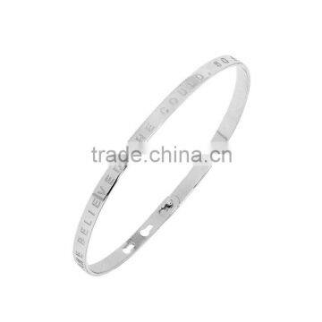 Memories Bangles with Customize Design Word 'SHE BELIEVED SHE COULD, SO SHE DID' with 4mm/7mm Width