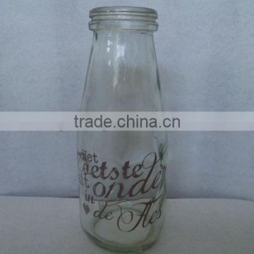 decorative glass milk bottle