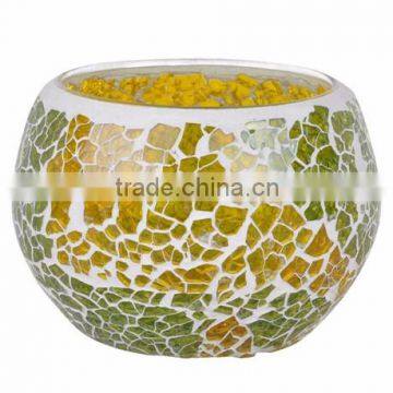 Mix Color Artwork Craft Mosaic Candle Holder
