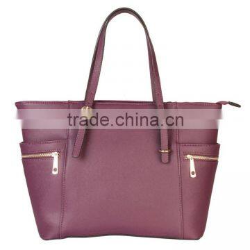 Faux Leather Large Branded Handbag Tote Bag With Zipped Charm photo-3