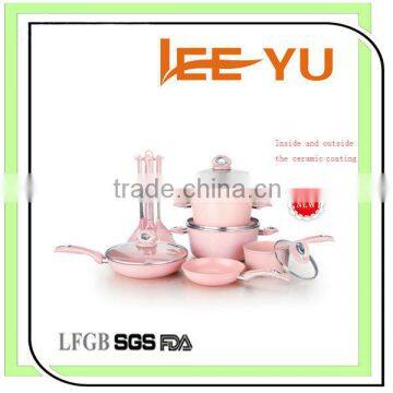 new colorful ceramic coating inside and outside soup pot milk pan frying pan