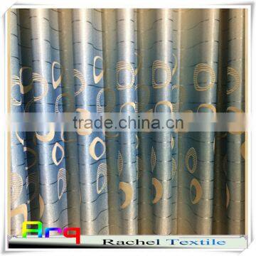 Modern ring pattern 100% blackout flocked fabrics for curtain - silk like polyester material-african upholstery fabric