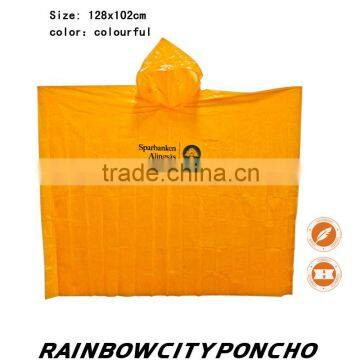 colorful card packed rain poncho with customized logo for promotion and gifts