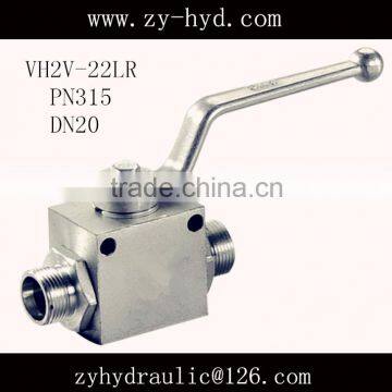 Flutec VH2V-22LR DN25 high pressure 7250 psi 2 way full port manual ball valve with holes