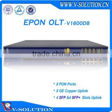 Supported WEB Manage 8 PON Port EPON OLT 1U Height 19U Standard Box 8*10/100/1000M Interface for Uplink