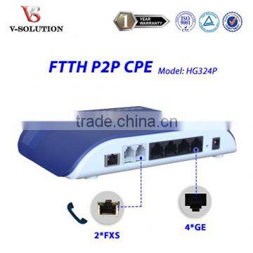 4GE+2POTS P2P CPE with VoIP Gigabit Device Network Solution