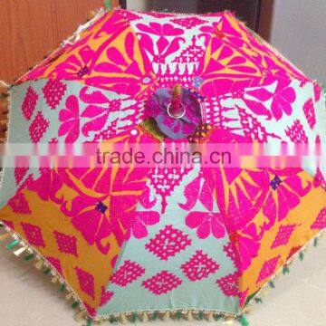 Latest Beautiful New Amazing Designs!!! Tribal ethnic gypsy Vintage Banjara Fabric Pink Parasol Indian Parasol