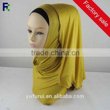 Wholesale Muslim Hijab Zipper Cotton Jersey Beautiful Shawl Wrap With Chain