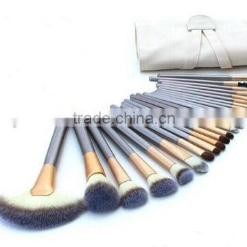 Three tones synthetic hair professional make up brush set