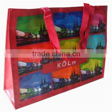 130G Full Color Printing Glossy PP Woven Laminated Bag With PP Webbing