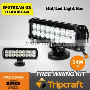 9'' 54w led work light bar 18pcs*3W led worklight 10-30v DC 54W LED offroad Light for suv boat industry truck working light