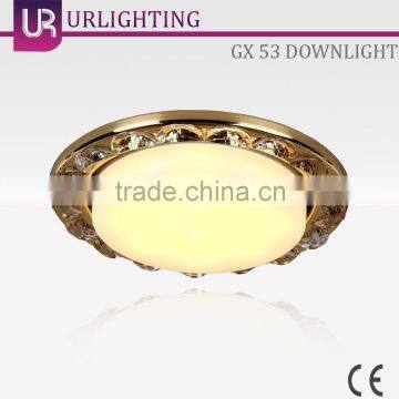 6W GX 53 Clear Gold Iron Ceiling Light, Downlight