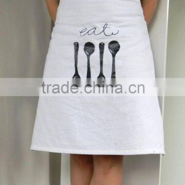 trend design cotton custom printed cooking apron waiter apron brown for cleaning