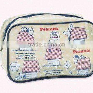 full printing design zipper top PVC toiletry bag