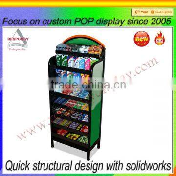 permanent metal floor display rack for chocolate
