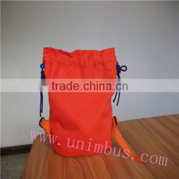 high quality Double fabric PU Drawstring Backpack with double nylon ropes for sport