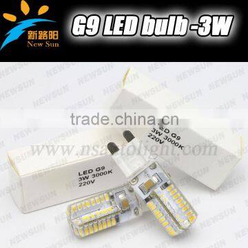 New Arrival COB G9 LED Bulbs 220V 3W 180LM 64pcs Epistar Led Ultra Bright LED Lights Mini G9 LED lamp