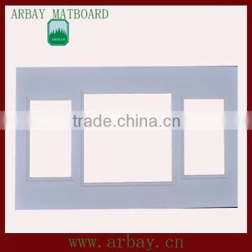 Wholesale acid free white core white double matboard with 3 openings FSC Certification