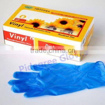 Disposable PVC vinyl gloves 10' red knitted