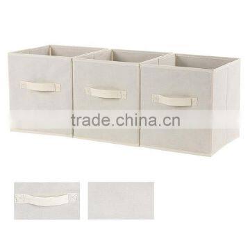 Foldable Storage Cubes Fabric Drawer Baskets Bins Set Closet Organizer Beige photo-3