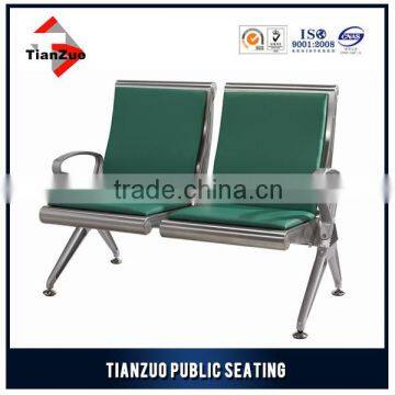 PU cushions stainless steel row chairs for airport