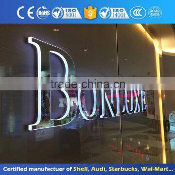 OEM 3d led light up mirror vintage metal letter to make signs