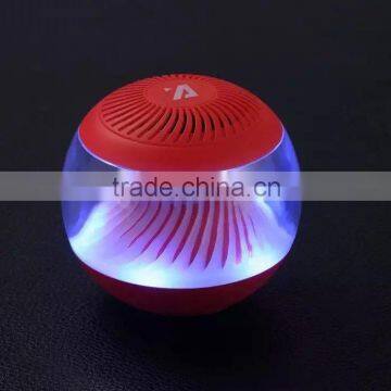 Round Shape LED Light Mini Portable Bluetooth Speaker With Memory Card Slot