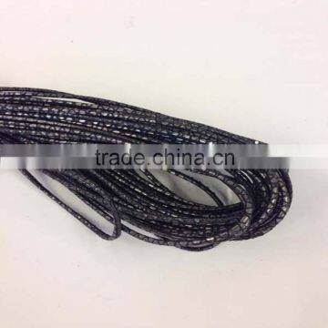 Flat Nappa Leather cords - Real Nappa Leather Round-2,5MM-snake style-Black grey