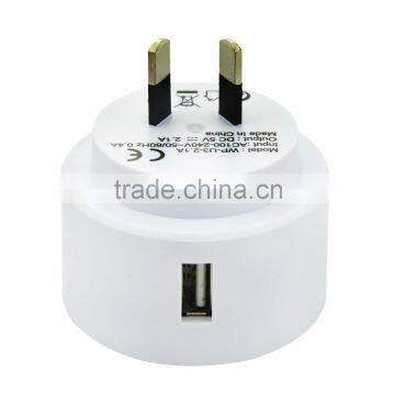 High quality 5V 2.1A Low price Best sale AU standard charger with 1 usb