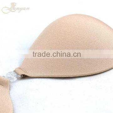 Top Selling 2014 New Sexy Women Self-Adhesive Push Up Silicone Bust Front Closure Strapless Invisible Bra Black