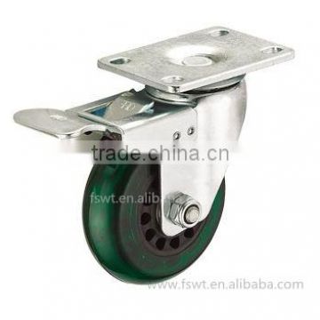 2015 Newest Industrial Trolley PVC Wheel Swivel Plate Casters With Brake