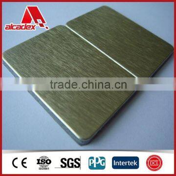 golden silver brushed curtain wall panels ACM aluminum composite panel