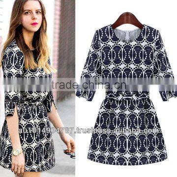 EUROPEAN 2014 PRINT DRESS F066