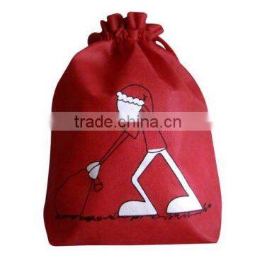 non woven drawstring christmas bag