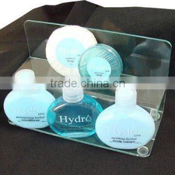 Acrylic amenity tray in bathroom