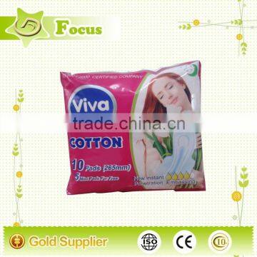 organic cotton sanitary napkin ,perforated sanitary napkin with negative