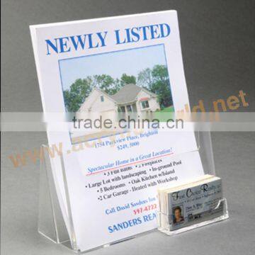 acrylic sign holder with pocket brochure holder