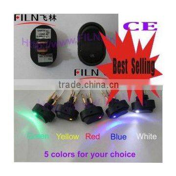 New Style,12VDC,,50pcs/lot ASW-20D, 5 Colors LED Car Lift Switch