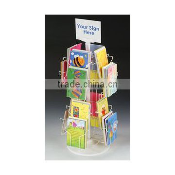 Magezine greeting card rotating display wire racks