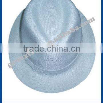 light blue polyester fedora hat