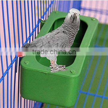 Bird Food Feeding Dish Water Feeder Bowl with Holder Hook For Parrot