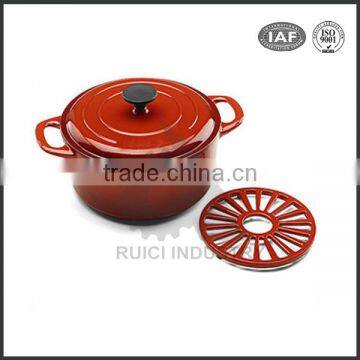 Custom chinese cast iron ceramic painting hot pot