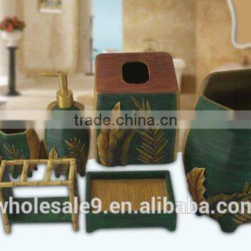 Resin Leaves Pattern Bathrooom Sets 6pcs Bathroom Accessory photo-2